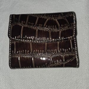 Small Brown Crocodile Embossed Wallet